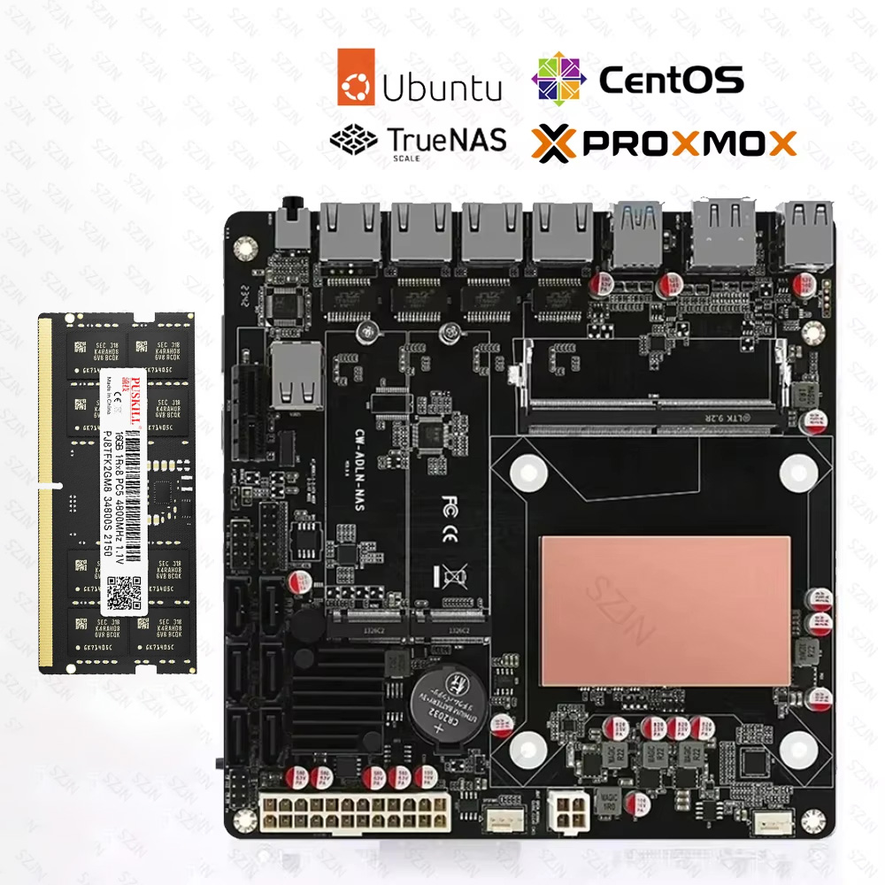 Nas Motherboard 8 Sata Mini Itx - Placa Base ITX N150 para NAS,
