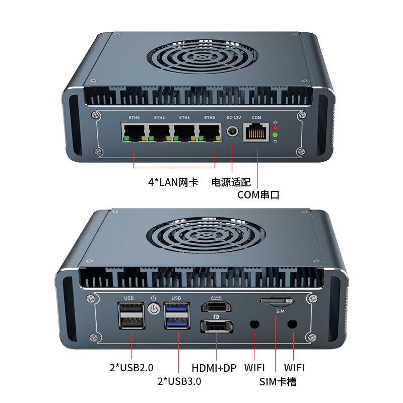 Pfsense Firewall Router 2.5G 4 I226 - Mini PC Router 2.5G con Ventilador,