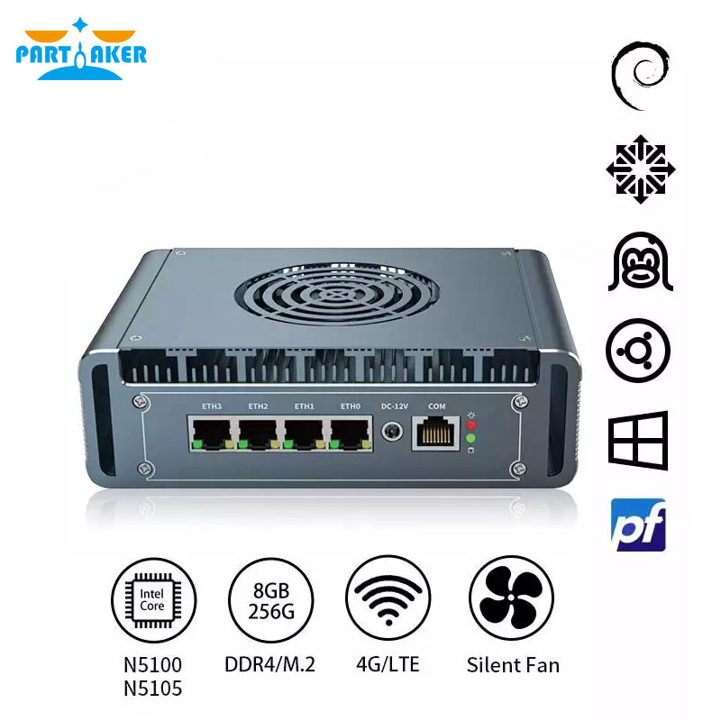Mini PC sin ventilador Intel I - Pfsense Firewall Router 2.5G 4 I226 reseña y precio