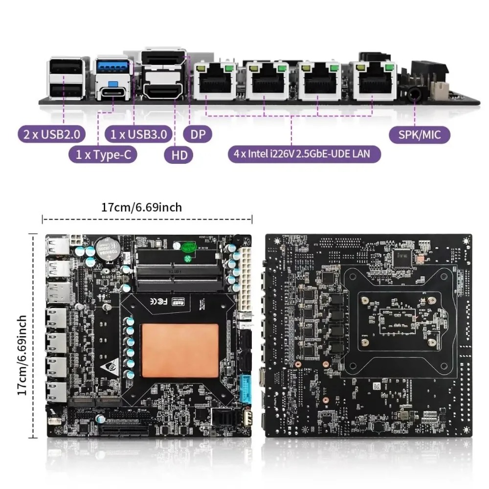 Placa base ITX NAS con Intel C - Nas Motherboard 8 Sata Mini Itx reseña y precio