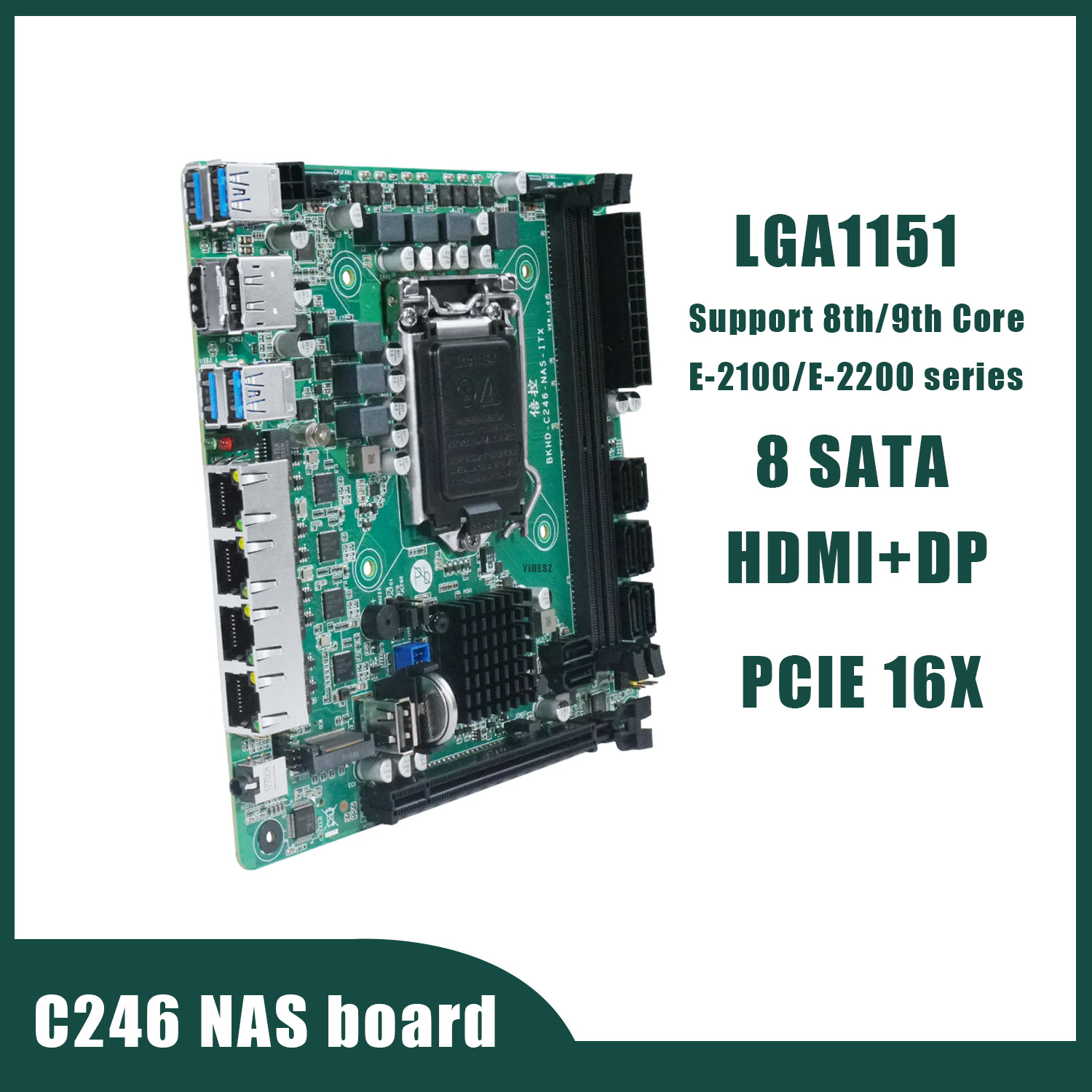 Placa Base C246 NAS, 8 SATA 3. - Nas Motherboard 8 Sata Mini Itx reseña y precio