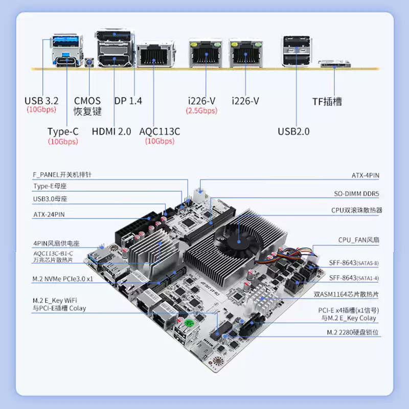 Placa Base NAS de 8 Bahías con - Nas Motherboard 8 Sata Mini Itx reseña y precio