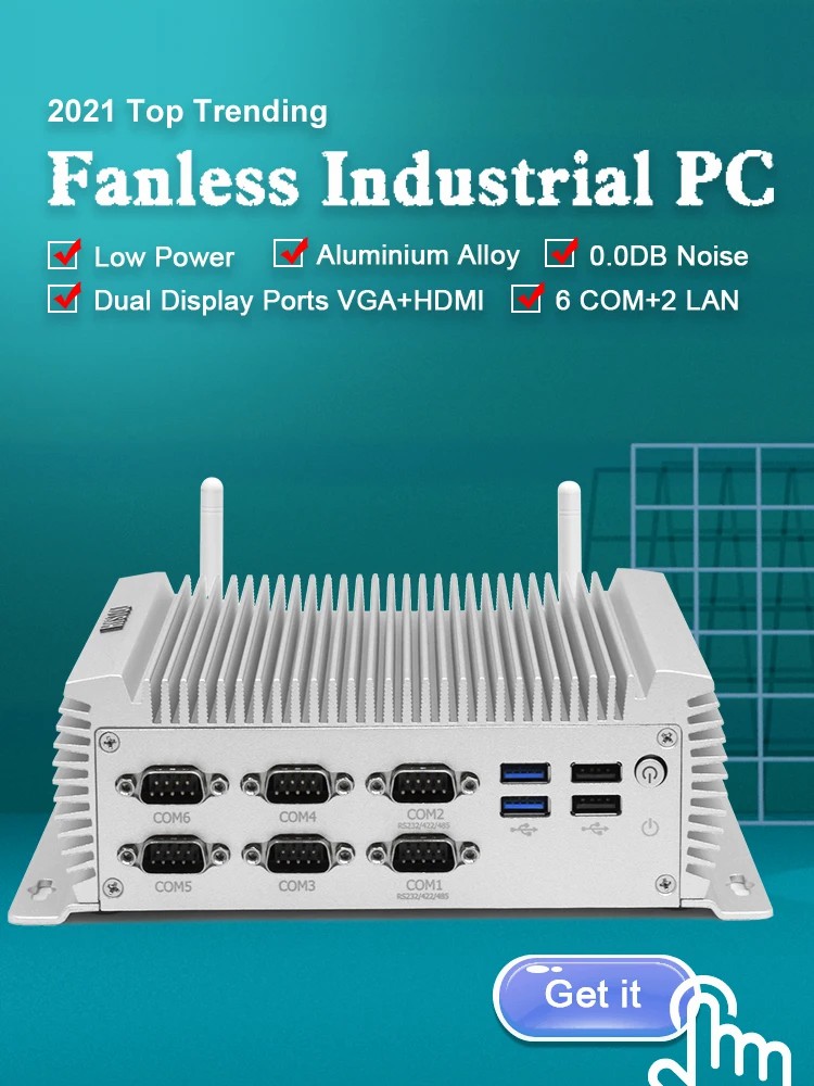 Mini PC industrial sin ventila - Fanless Industrial Pc Rs485 Core I7 reseña y precio