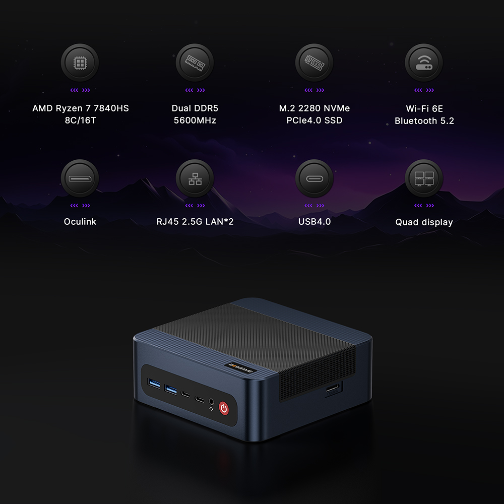 Mini PC BOSGAME M4 Neo con AMD - Amd Ryzen 7 7840Hs Mini Pc reseña y precio