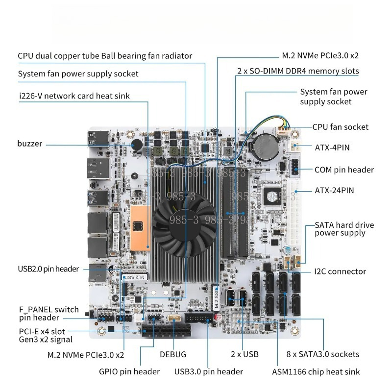 Placa Base Mini-ITX M11 NAS Bl - Nas Motherboard 8 Sata Mini Itx reseña y precio
