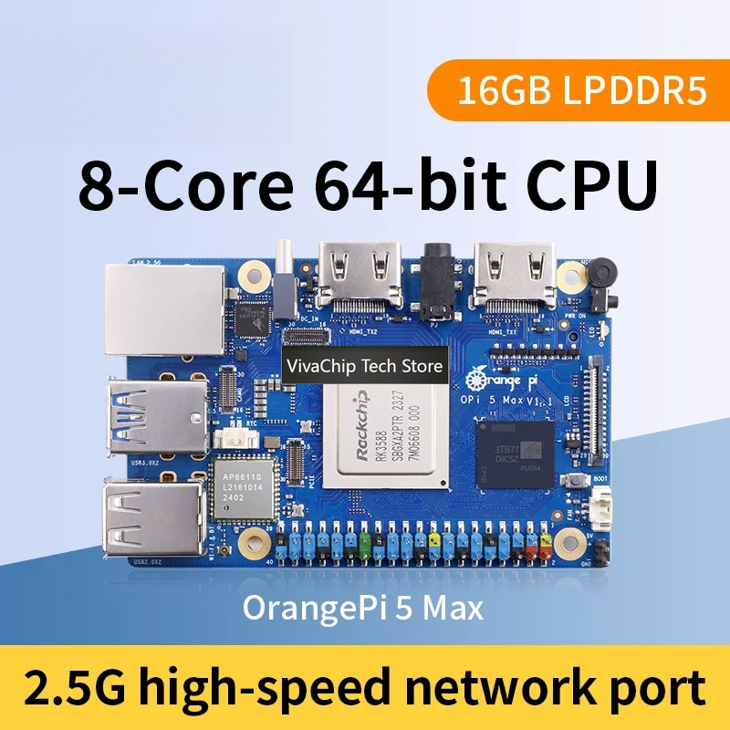 VivaChip TechOrange Pi 5 Max,  - Rockchip Rk3588 Development Board reseña y precio